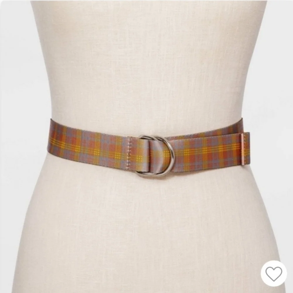 NWT Womens Large Wild Fable Plaid Webbing Belt